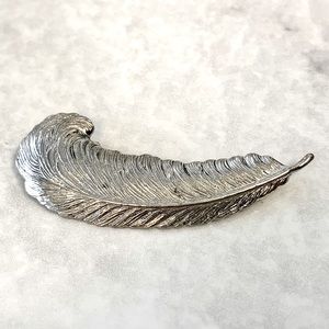 Sterling Silver Feather Brooch Pin